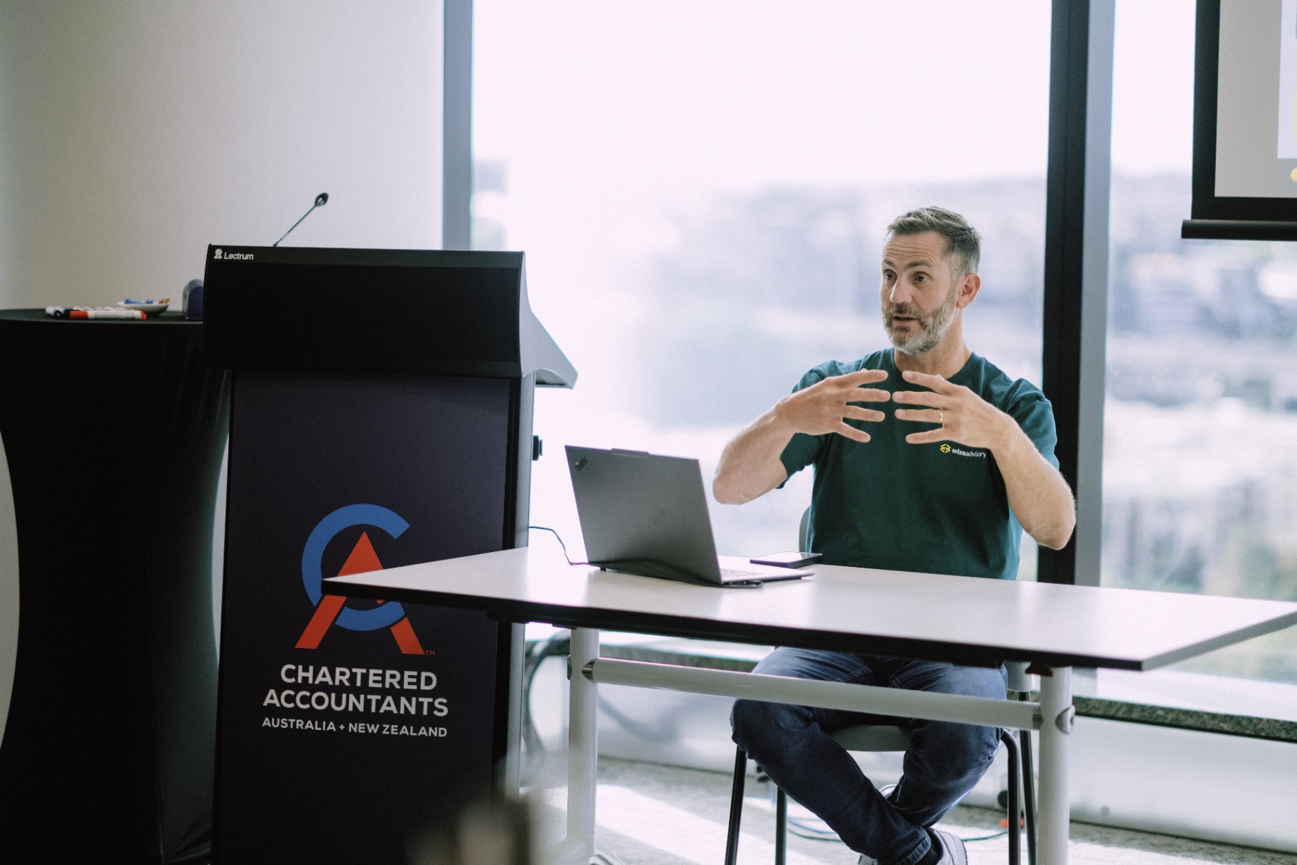 A WizeAdvisory coach leading a workshop session