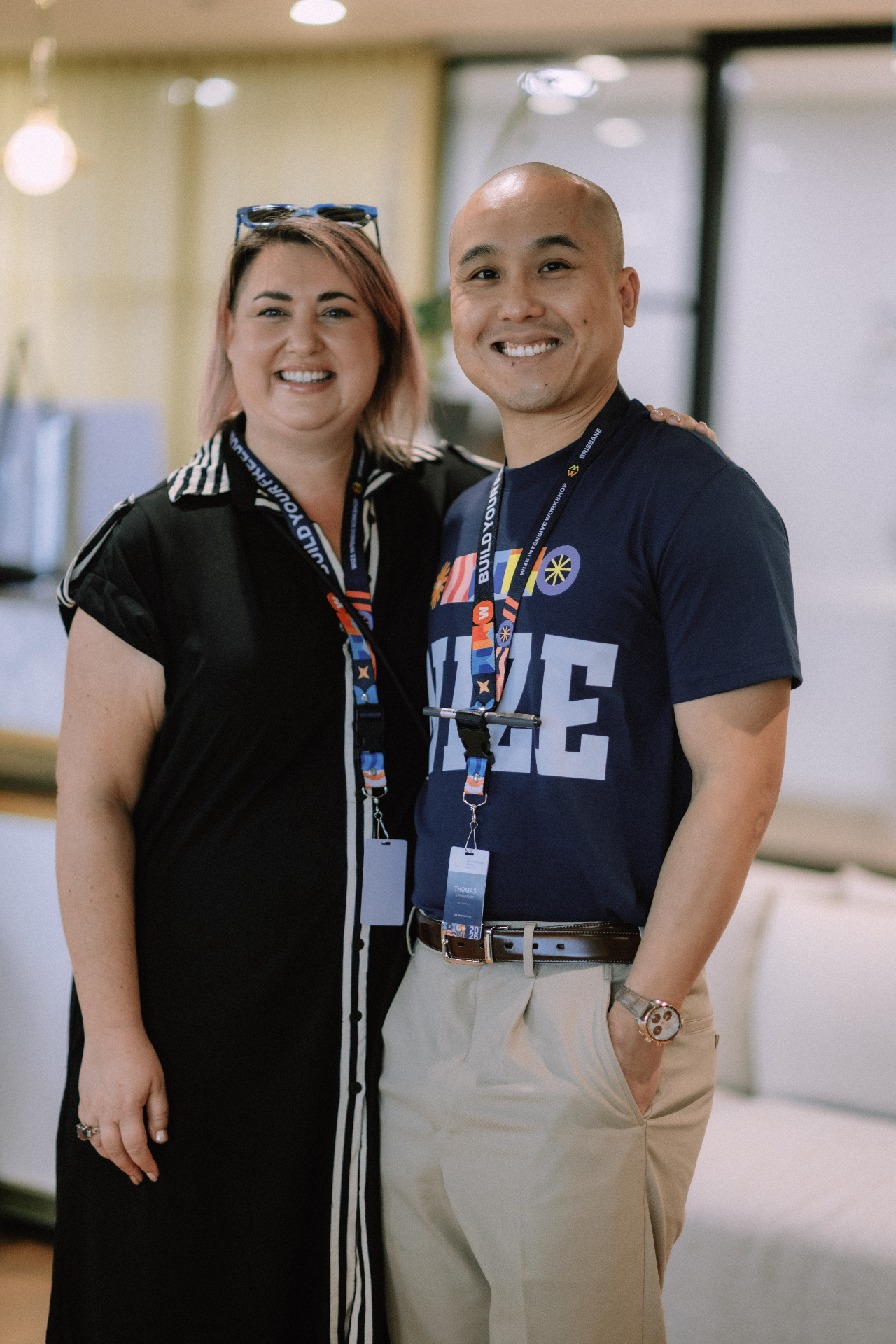 Two attendees posing together during the May 25 Day 1 workshop