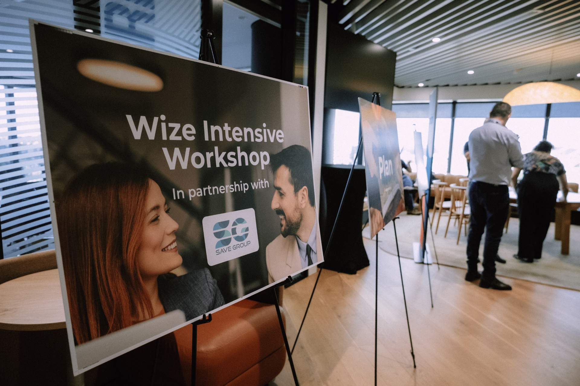 Wize Intensive Workshop signage with Save Group